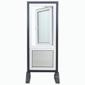 PVC plástico UPVC ventana abatible de vidrio doble